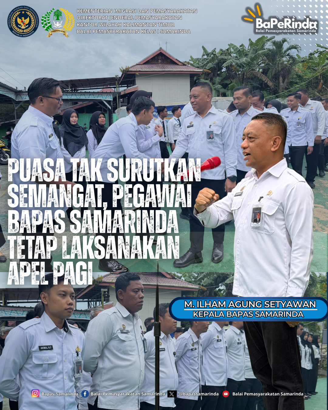 Puasa Tak Surutkan Semangat, Pegawai Bapas Samarinda Tetap Laksanakan Apel Pagi