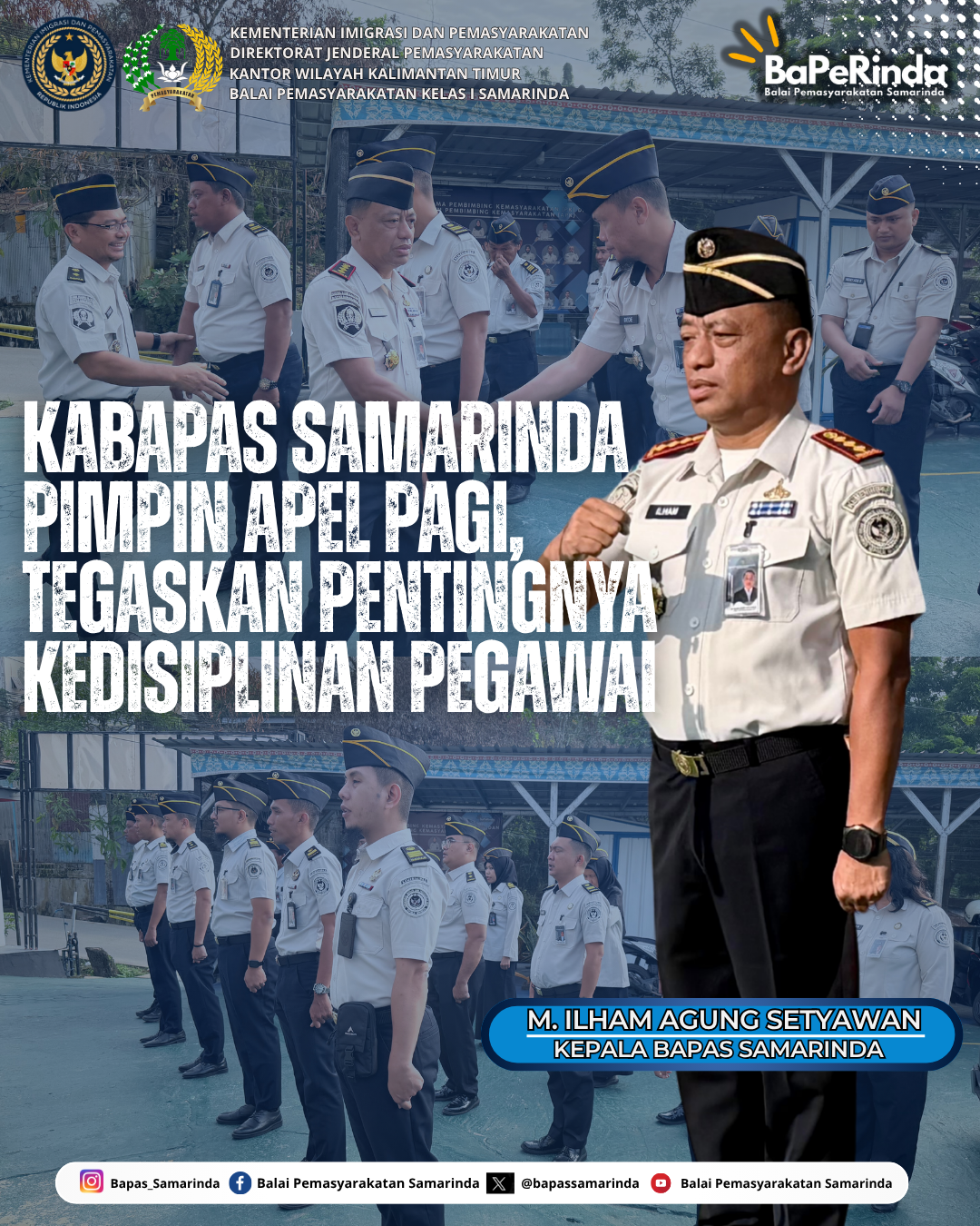 Kabapas Samarinda Pimpin Apel Pagi, Tegaskan Pentingnya Kedisiplinan Pegawai