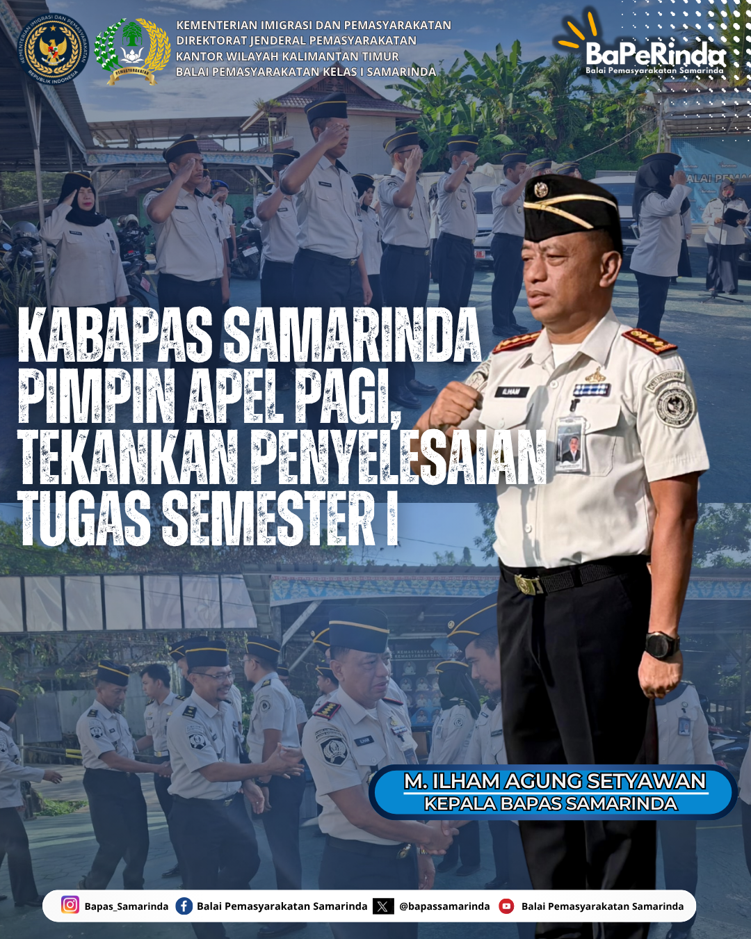 Kabapas Samarinda Pimpin Apel Pagi, Tekankan Penyelesaian Tugas Semester I