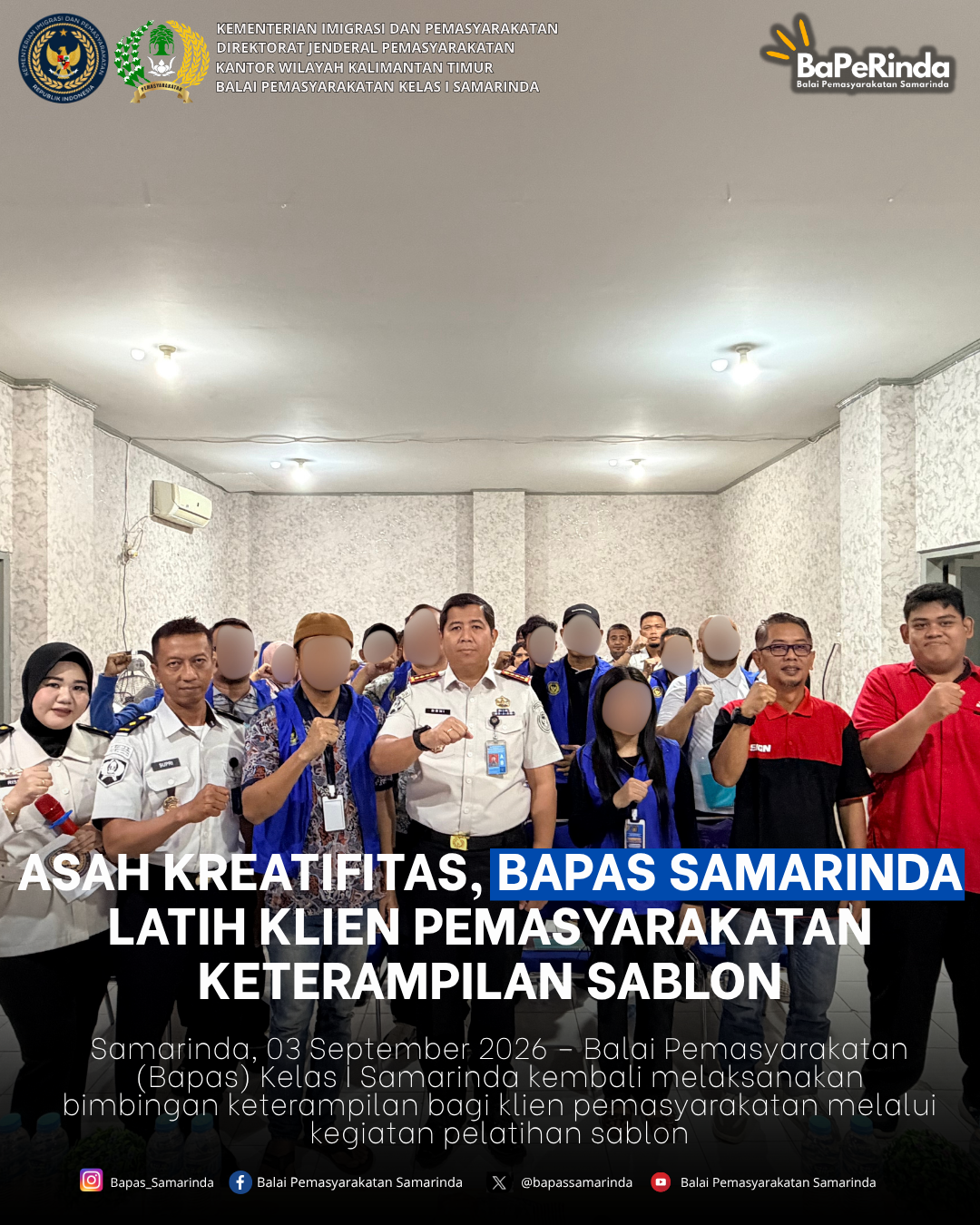 Asah kreatifitas, Bapas Samarinda Latih Klien Pemasyarakatan Keterampilan Sablon